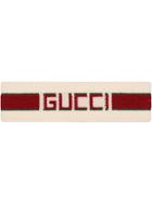 Gucci Elastic Gucci Stripe Headband - White