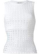 T By Alexander Wang Perforated Jacquard Tank Top, Women's, Size: Xs, White, Polyester/rayon/spandex/elastane