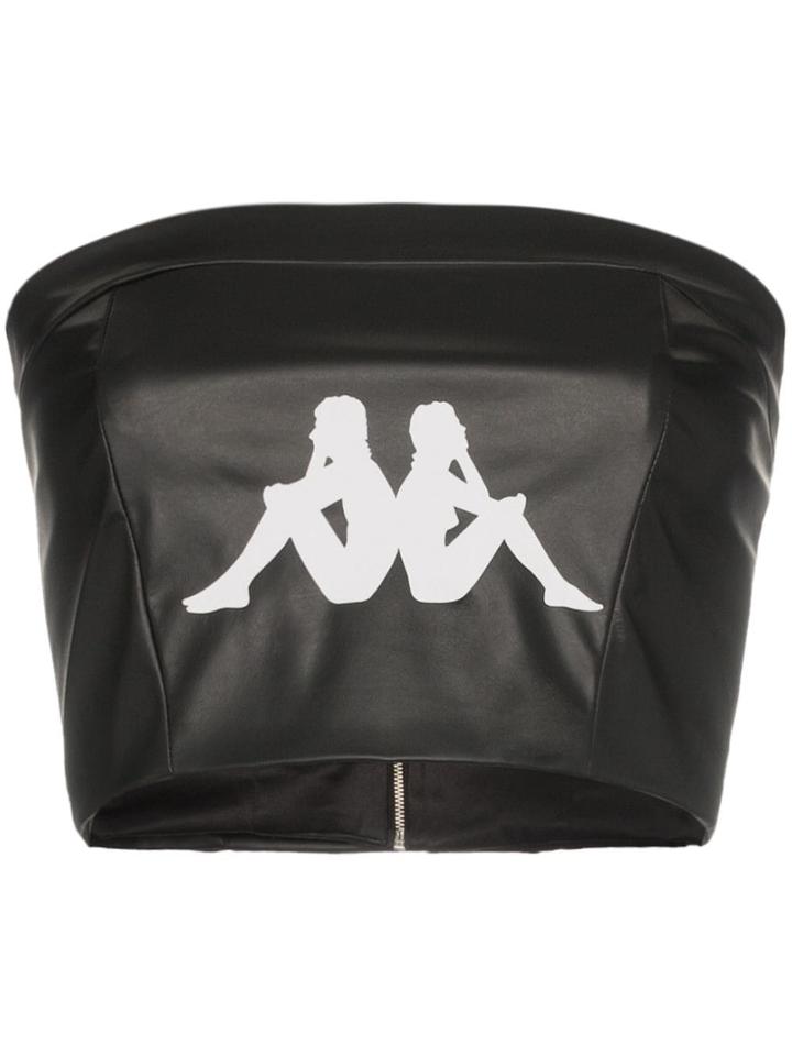 Charm's X Kappa Logo Bustier Top - Black