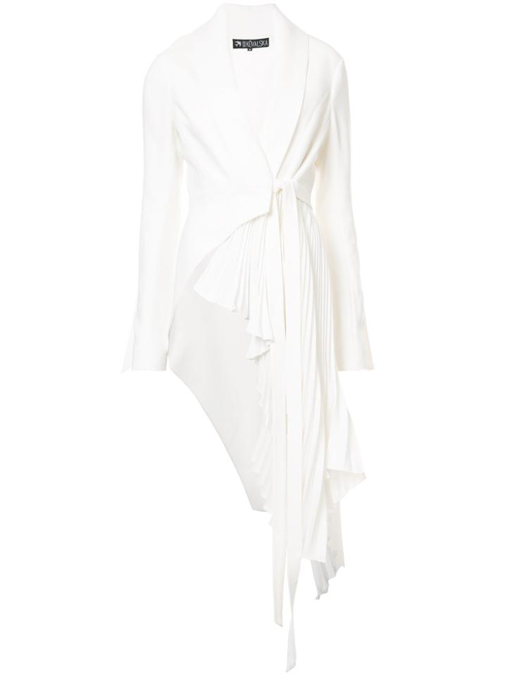 Valery Kovalska Asymmetric Draped Coat - White