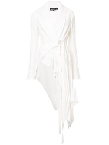 Valery Kovalska Asymmetric Draped Coat - White