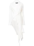 Valery Kovalska Asymmetric Draped Coat - White