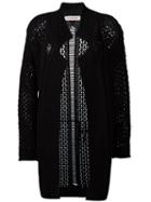 A.f.vandevorst Open Knit Cardigan, Women's, Size: 40, Black, Cotton/polyamide