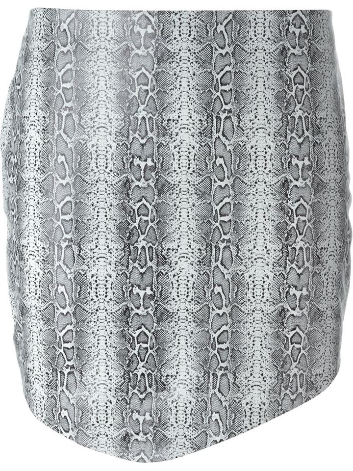 Jay Ahr Python Print Asymmetric Hem Skirt