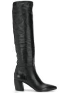 Prada Pointed Toe Tall Boots - Black
