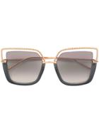 Boucheron Eyewear Square Frame Sunglasses - Gold