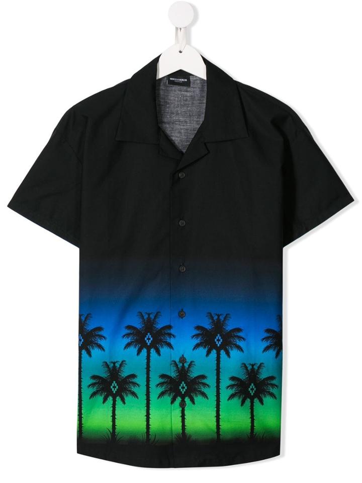 Marcelo Burlon County Of Milan Kids Palm Print Shirt - Black