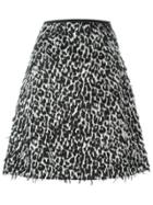 Burberry Frayed A-line Skirt - Black