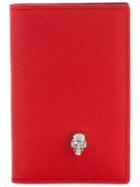 Alexander Mcqueen Foldover Skull Wallet - Red