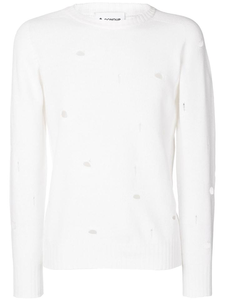 Dondup Distressed Knit Pullover - White