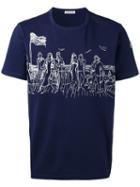 Moncler Seaside Scene T-shirt, Men's, Size: Small, Blue, Cotton/polyester/acrylic