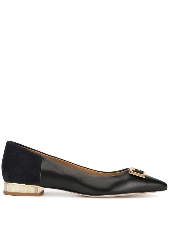 Tory Burch Gigi Pointy Toe Ballerina Flats - Black