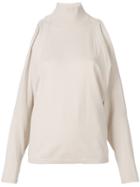 Elisabetta Franchi Cut-out Shoulder Jumper - Nude & Neutrals