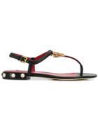 Dolce & Gabbana Logo Thong Sandals - Black