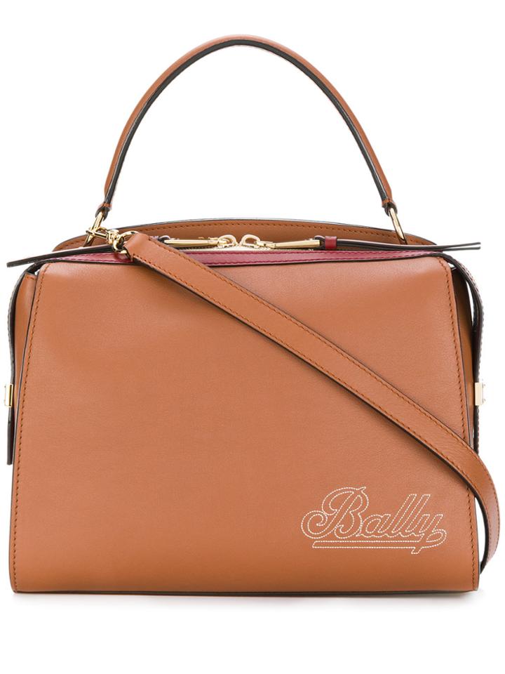 Bally Embroided Logo Crossbody Bag - Brown