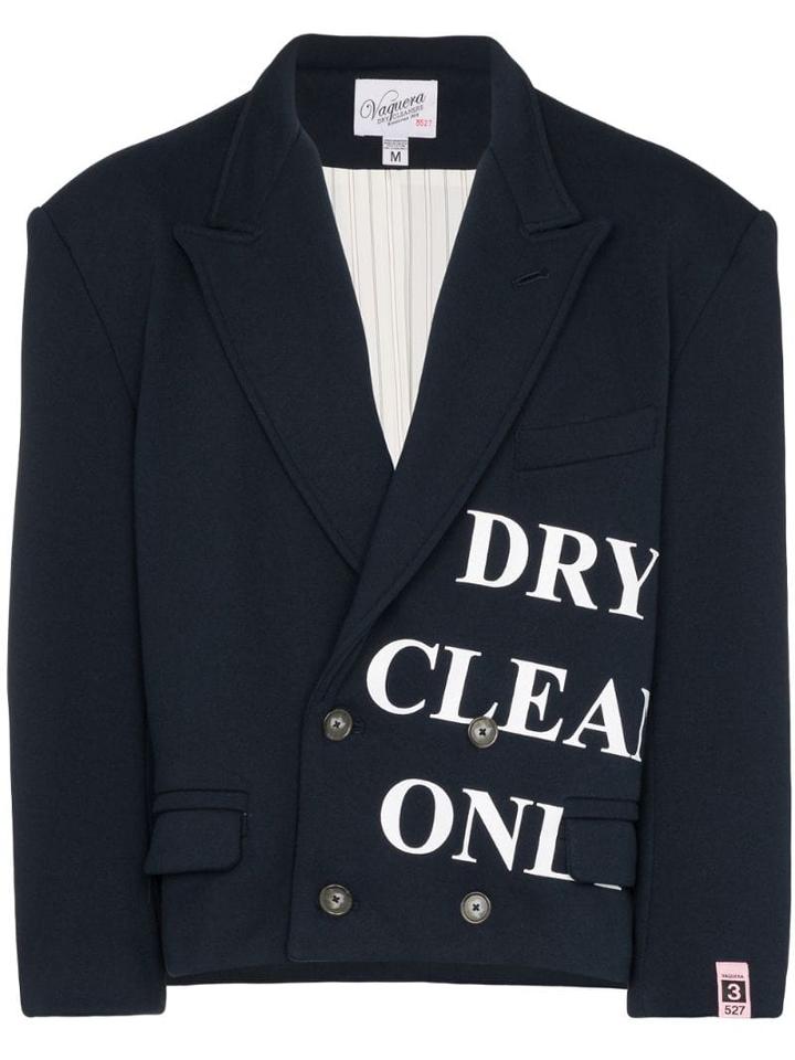 Vaquera Dry Clean Only Printed Jacket - Blue
