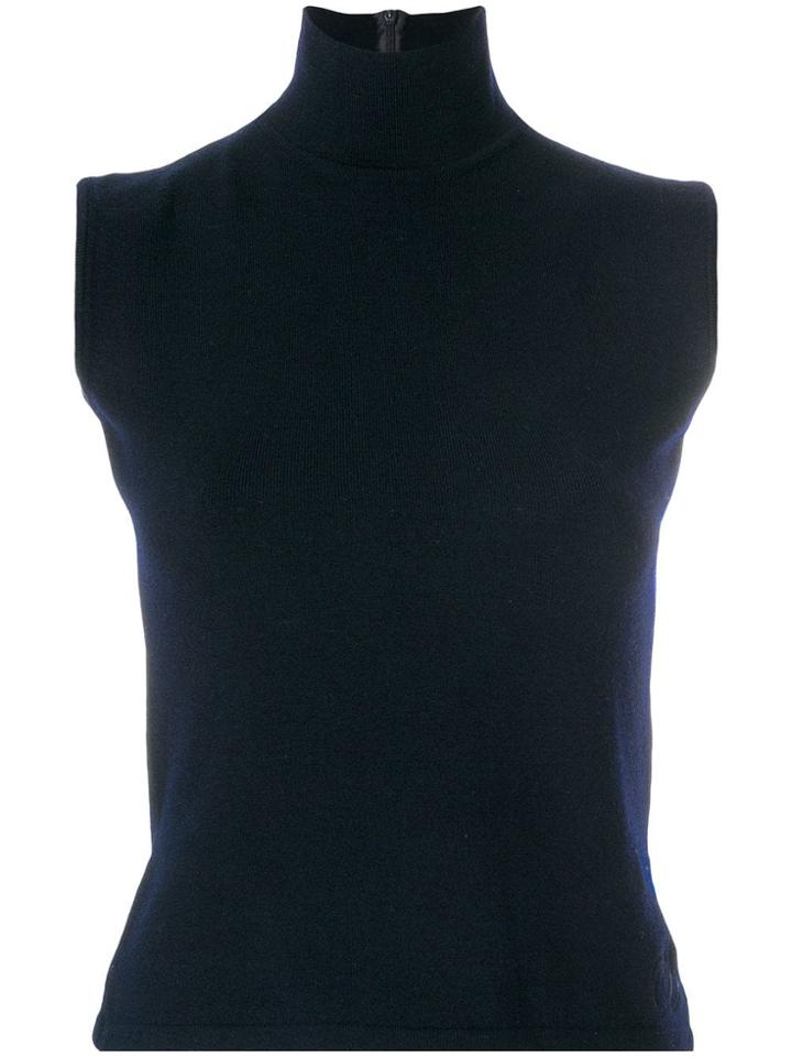 Christian Dior Pre-owned Turtleneck Knitted Top - Blue