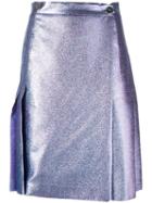 Marco De Vincenzo Back Pleat Metallic Skirt