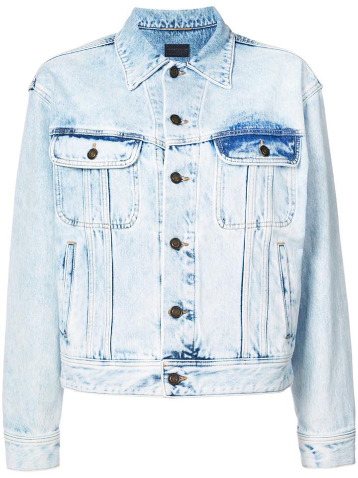 Saint Laurent Bleached Denim Jacket - Blue