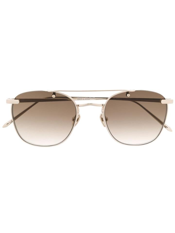 Linda Farrow Round Gradient Tinted Sunglasses - Silver