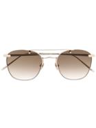 Linda Farrow Round Gradient Tinted Sunglasses - Silver