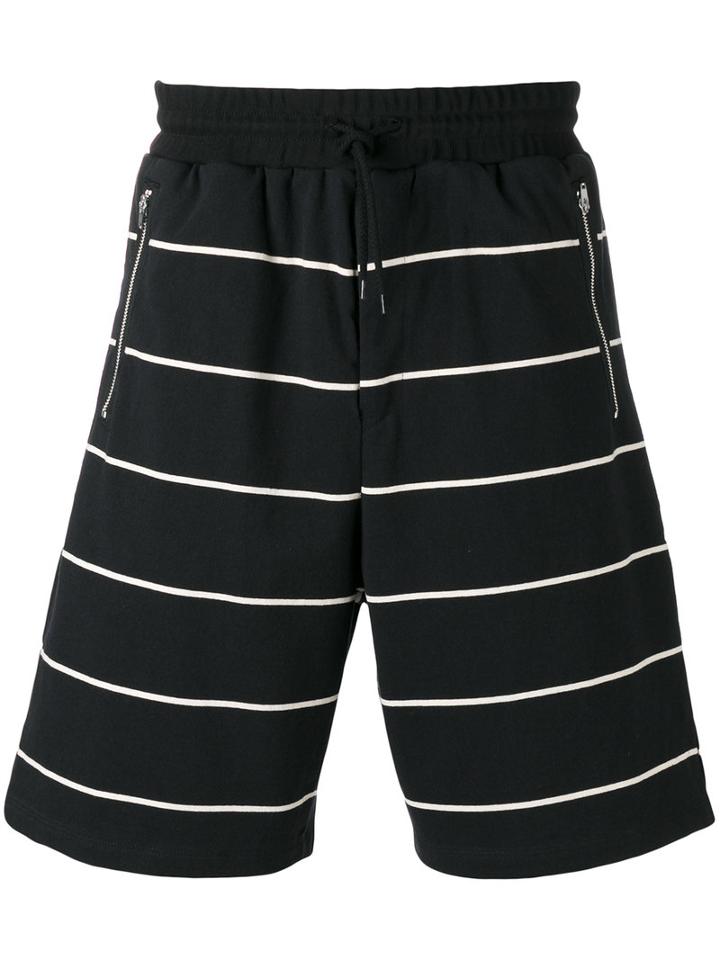 Golden Goose Deluxe Brand Striped Track Shorts, Men's, Size: Small, Black, Cotton/spandex/elastane