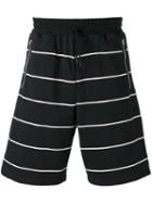 Golden Goose Deluxe Brand Striped Track Shorts, Men's, Size: Small, Black, Cotton/spandex/elastane
