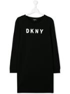 Dkny Kids Teen Logo Sweatshirt Dress - Black
