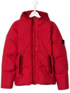 Stone Island Junior Teen Zipped Padded Jacket - Red