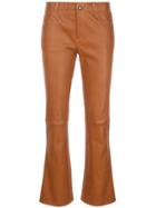 Stouls Regular Fit Leather Trousers - Brown