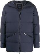 Herno Hooded Zip-up Padded Jacket - Blue