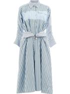 Carven Striped Shirt Dress - Blue