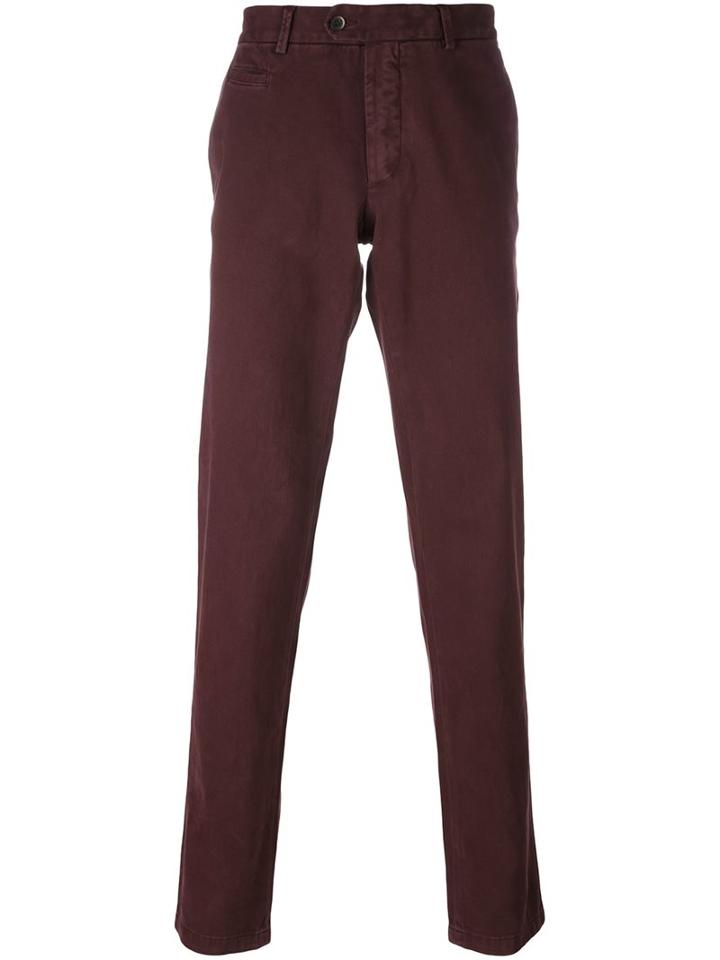 Fay Classic Chino Trousers, Men's, Size: 50, Pink/purple, Cotton/spandex/elastane