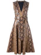Alexander Mcqueen Python Print Dress - Brown