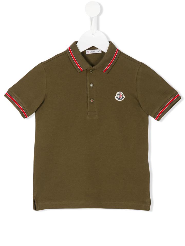 Moncler Kids Classic Logo Polo Shirt, Boy's, Size: 12 Yrs, Green