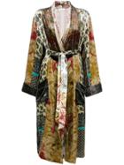 Pierre-louis Mascia Long Velvet Kimono - Multicolour
