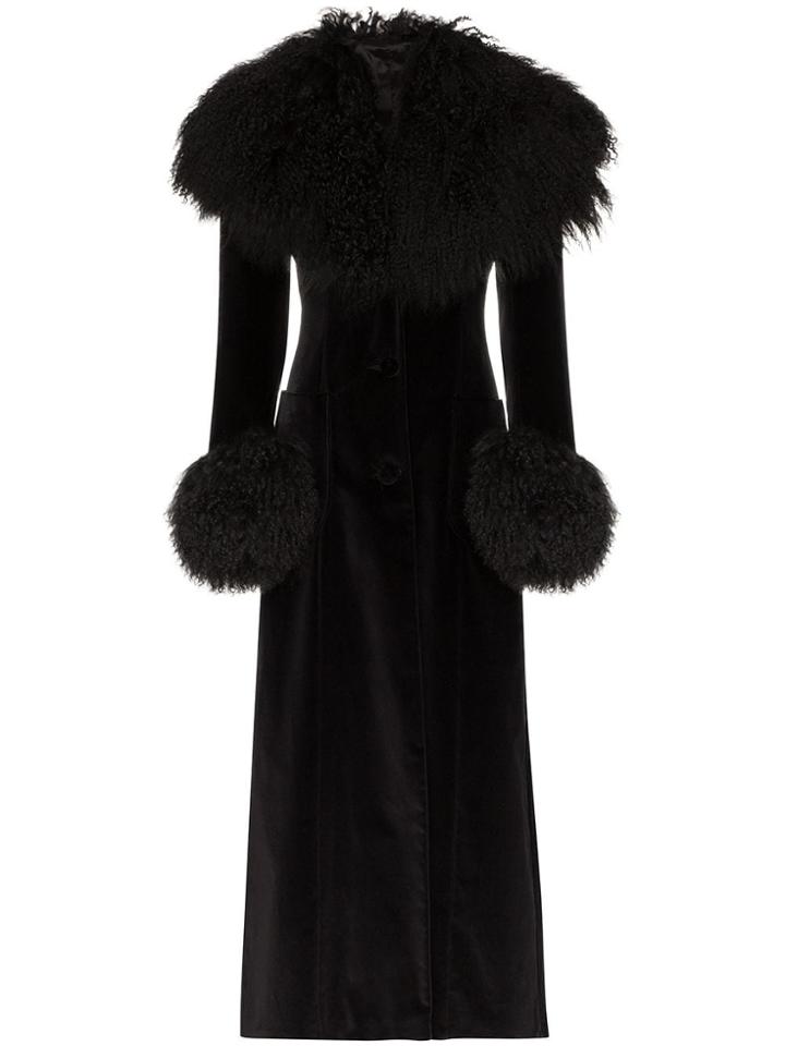 Rockins Rckns Ct Lng Wde Shrlg Cllr Cuffs Fttd V - Black