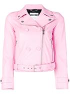 Moschino Double Breasted Biker Jacket - Pink & Purple