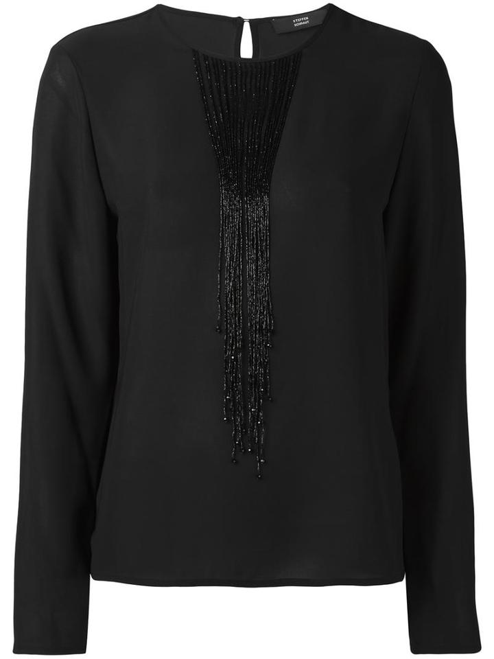Steffen Schraut Round Neck Blouse, Women's, Size: 38, Black, Polyester