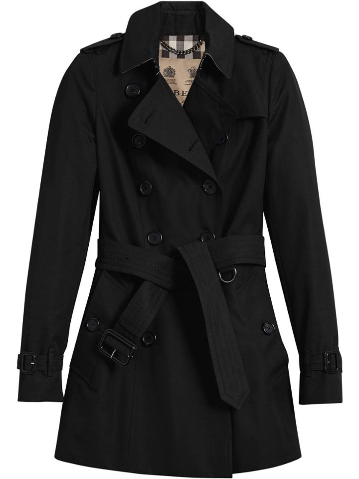Burberry The Chelsea Short Trench Coat - Black