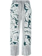 Cédric Charlier Panelled Wide-leg Trousers - White