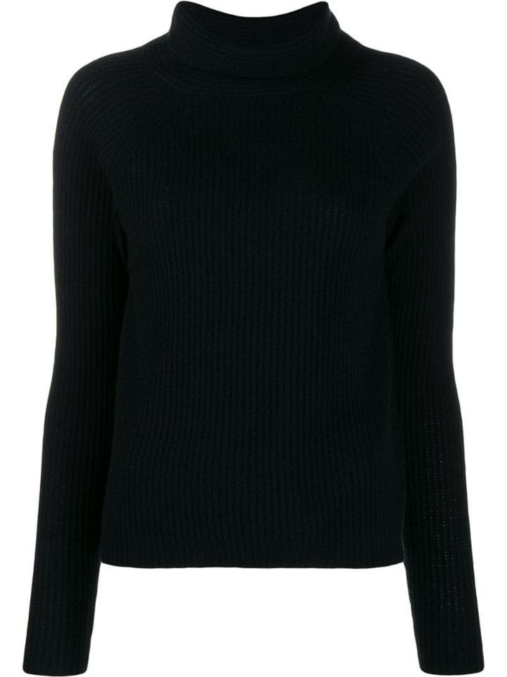 Allude Knitted Roll Neck Jumper - Black