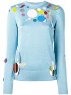 Christopher Kane Sequin Detail Metallic Sweater - Blue