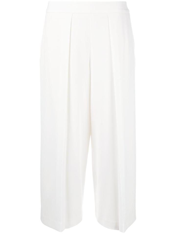 Rag & Bone Front Pleat Cropped Trousers, Women's, Size: 4, White, Polyester/triacetate/viscose/silk