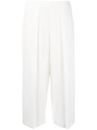Rag & Bone Front Pleat Cropped Trousers, Women's, Size: 4, White, Polyester/triacetate/viscose/silk
