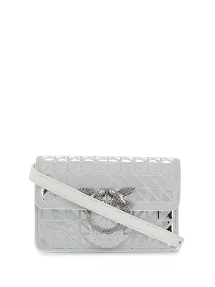 Pinko Metallic Quilted Belt Bag - Grey