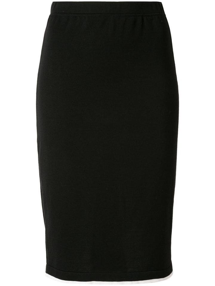 Chanel Pre-owned Cc Logos Tight Skirt - Black