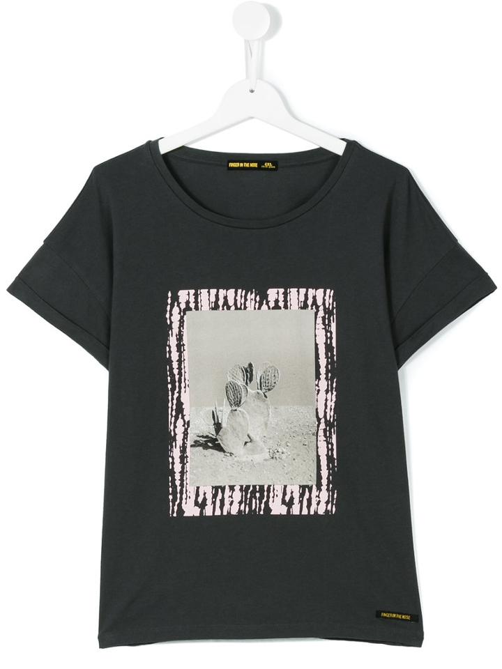 Finger In The Nose - Cactus Print T-shirt - Kids - Cotton - 16 Yrs, Grey