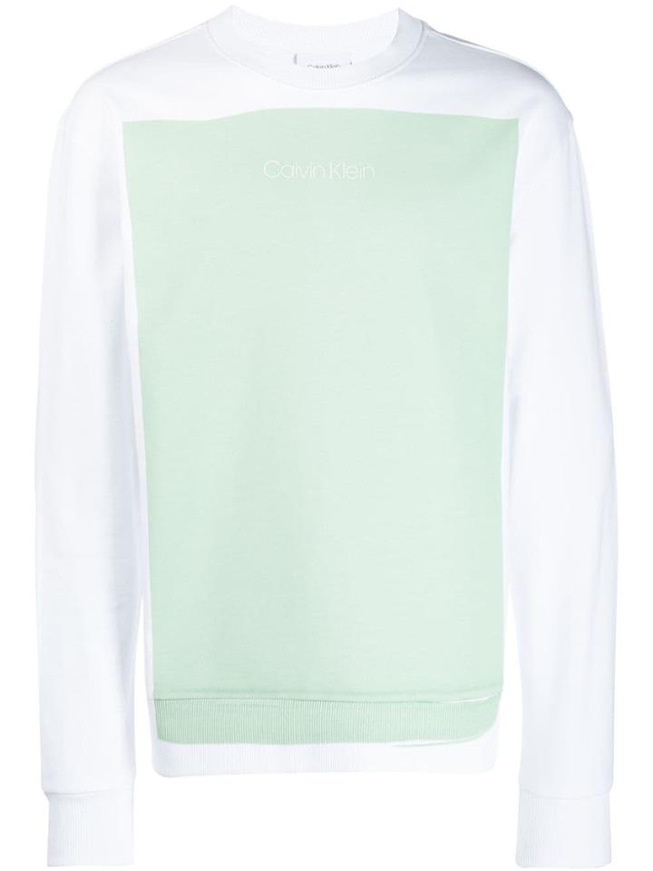Calvin Klein Oversize Block Print Sweatshirt - White
