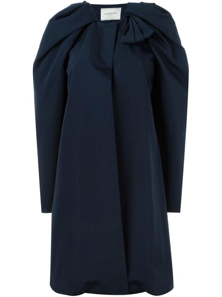 Lanvin Bow Detail Draped Coat